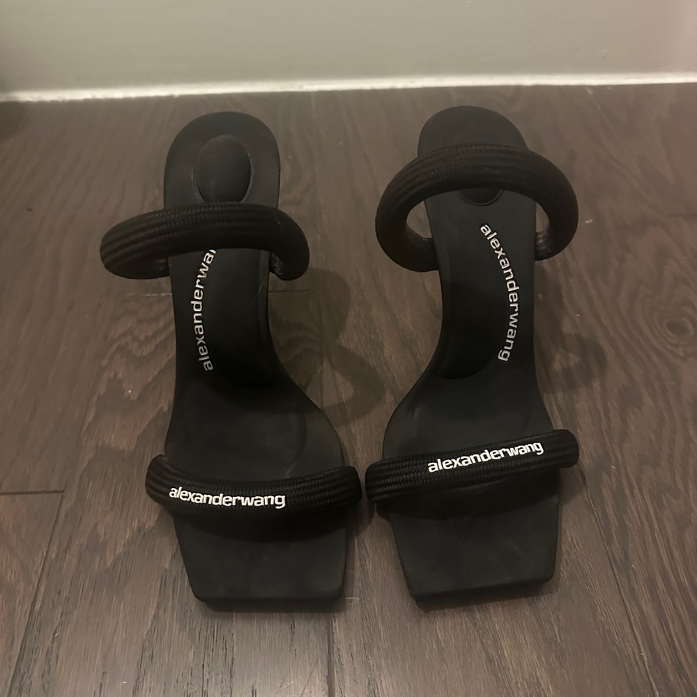 Alexander Wang Black Heels with Suede Straps